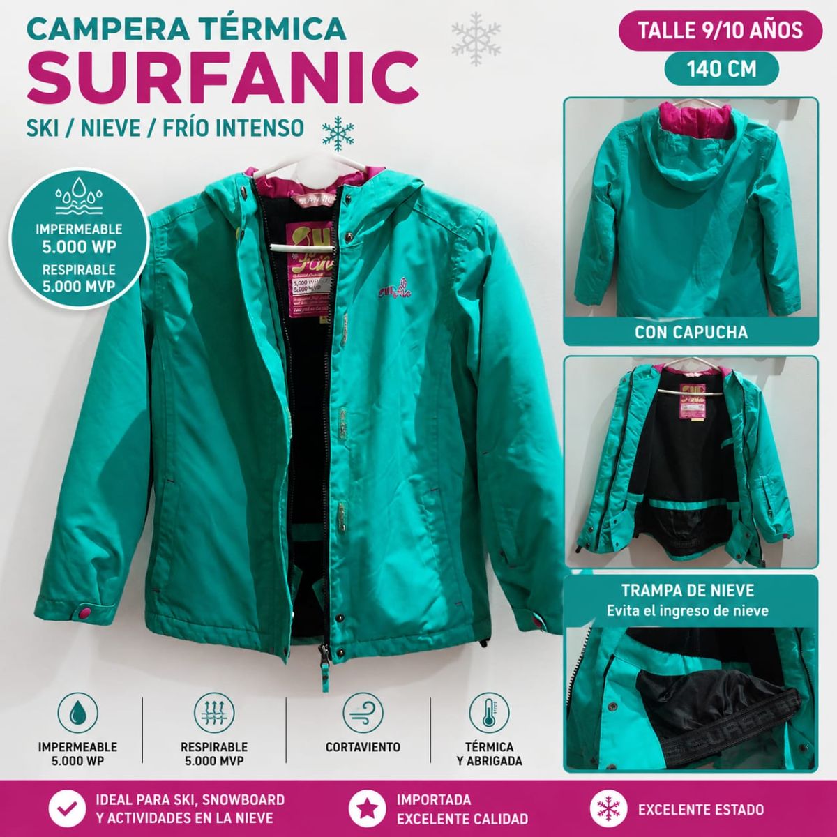 CAMPERA TÉRMICA NIÑOS  - ESPECIAL PARA LA NIEVE, SKI, SNOWBOARD