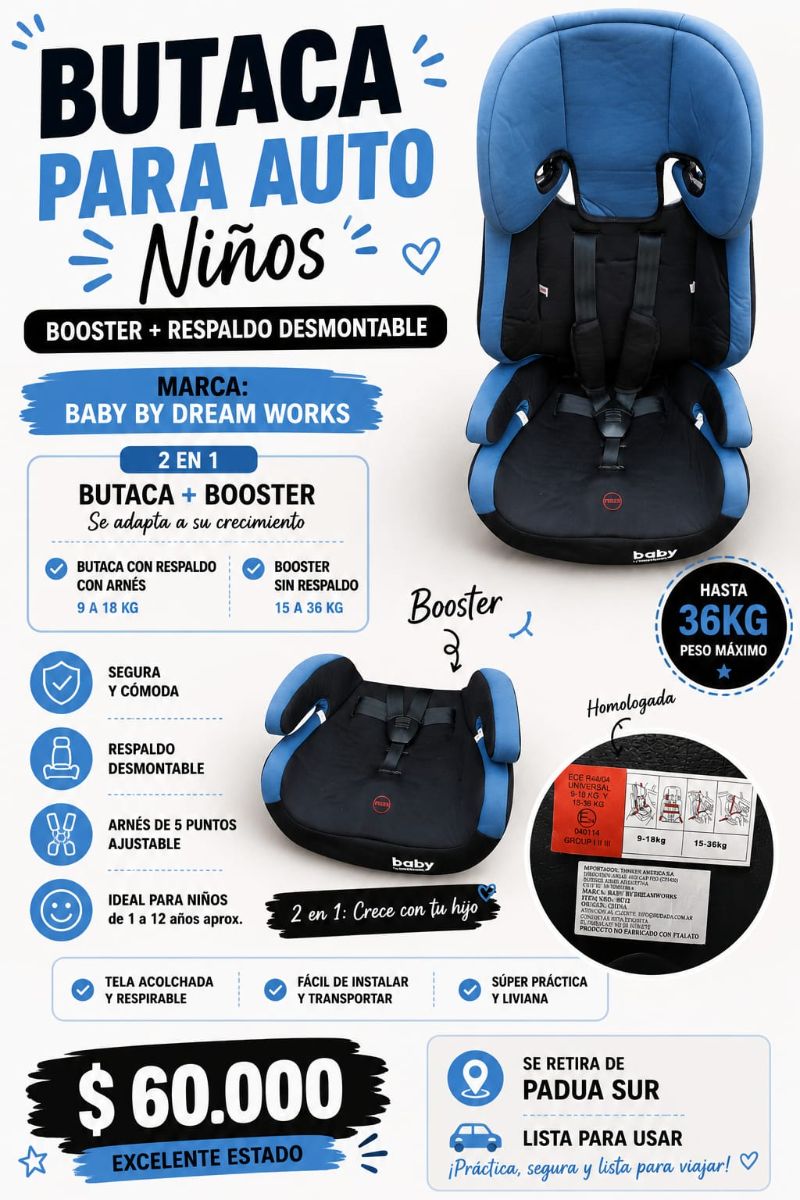 BUTACA PARA AUTO NIÑOS
