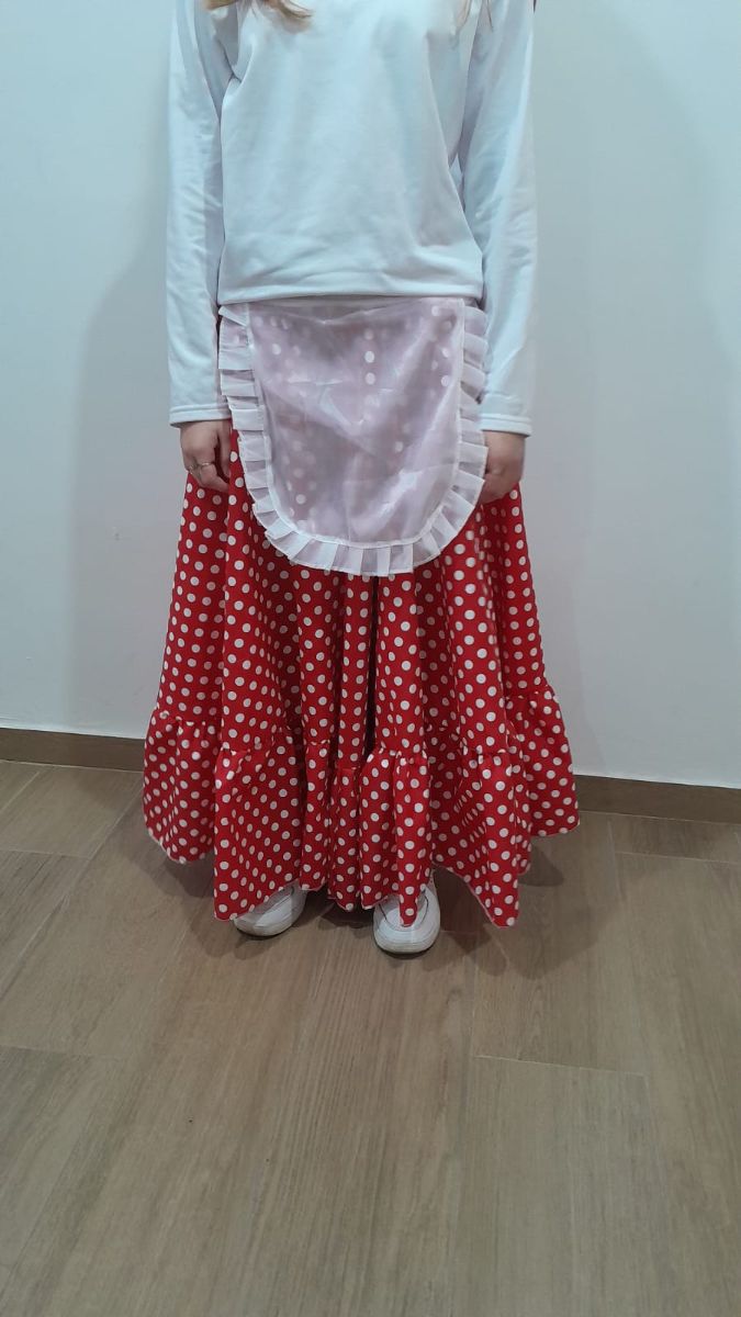 DISFRAZ DE CANDOMBERA POLLERA + DELANTAL + PAÑUELO