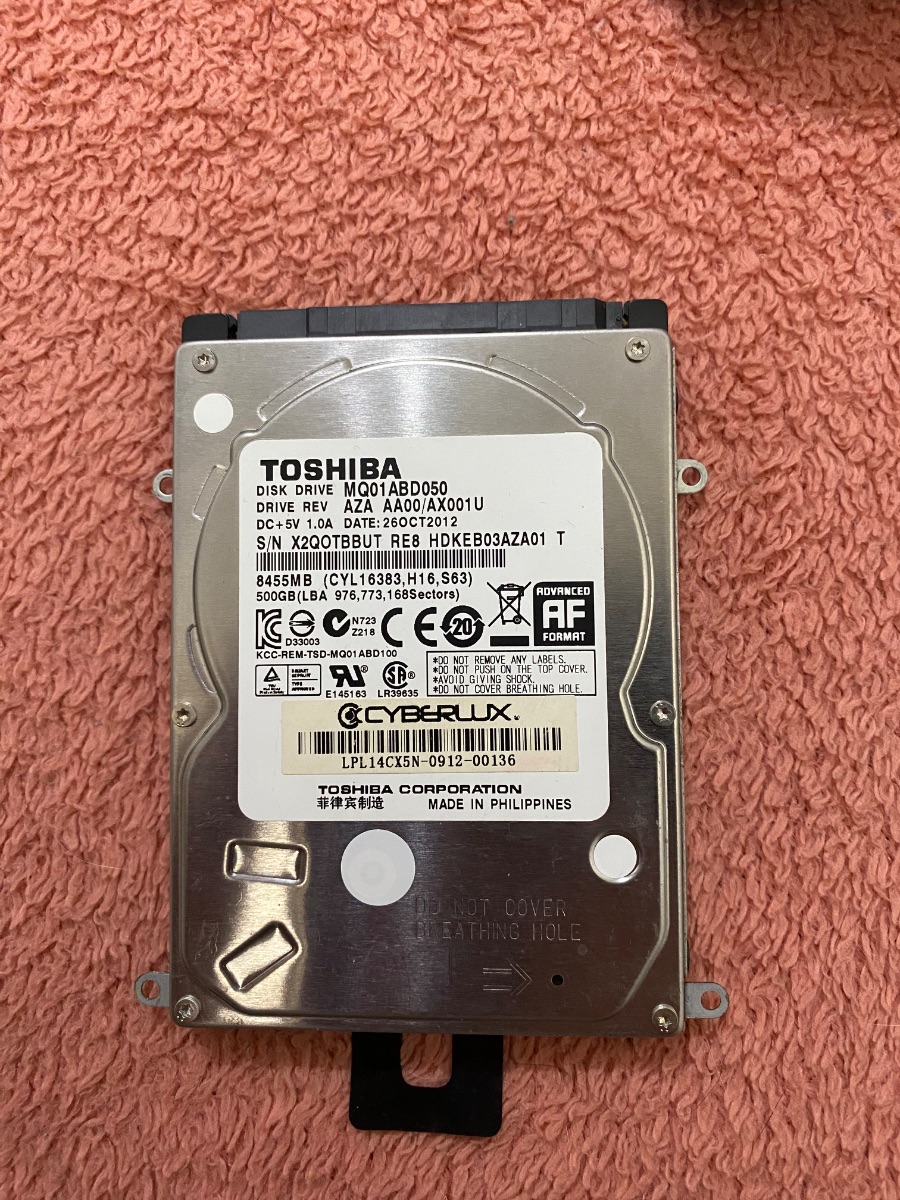 Disco duro Toshiba 500 GB para Notebook - Funciona correctamente