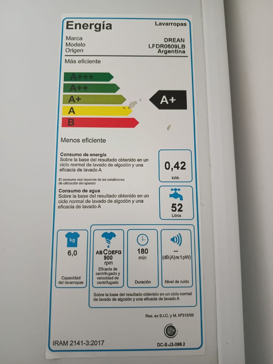 Lavarropas Drean, cocina Florencia acero inoxidable