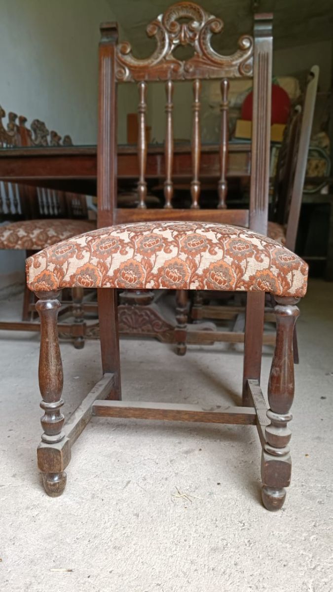 JUEGO DE COMEDOR ANTIGUO TALLADO