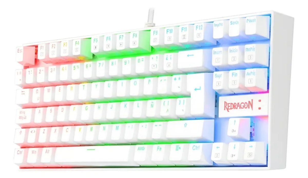 Teclado Redragon Kumara Blanco K552 Rgb Switch Rojo