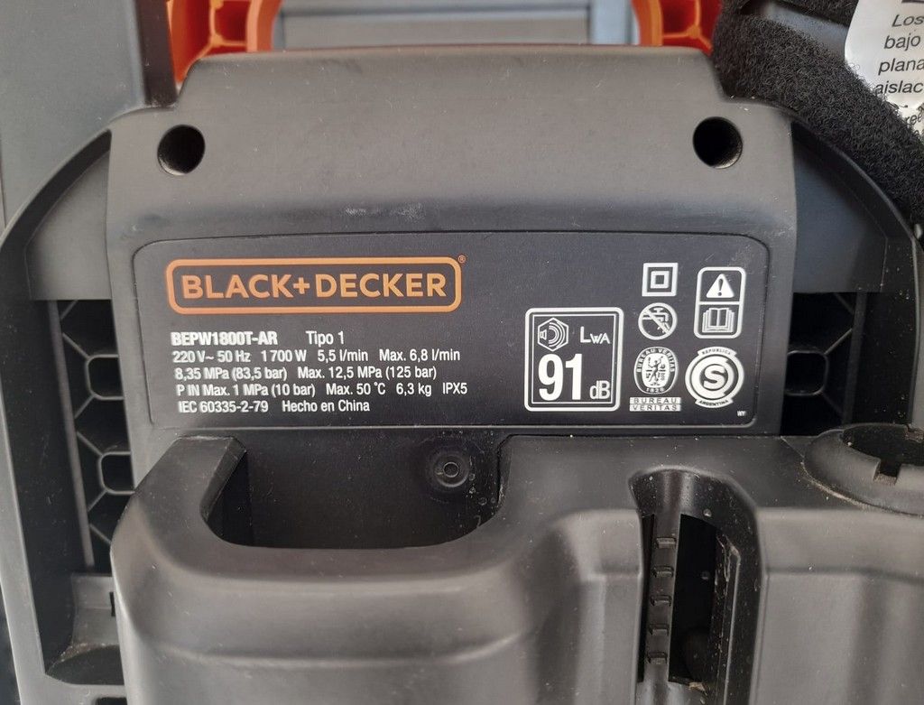 Hidrolavadora Black+Decker BEPW1800T-AR -1700 W - 125 bar