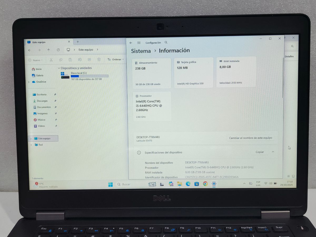 Notebook Dell Latitude E5470 I5-6440HQ 8gb Ssd 240gb 14 Pulg + GARANTIA