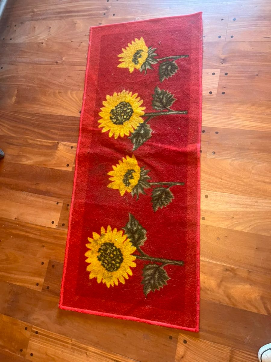 Alfombra Pasillera Vintage Girasoles 137 x 57 cm