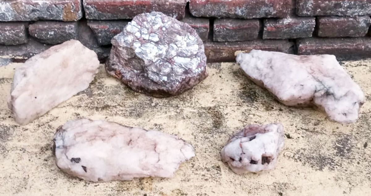 Cuarzo Blanco Piedras Precio X4 + 1 Mica No Cuarzo decoración