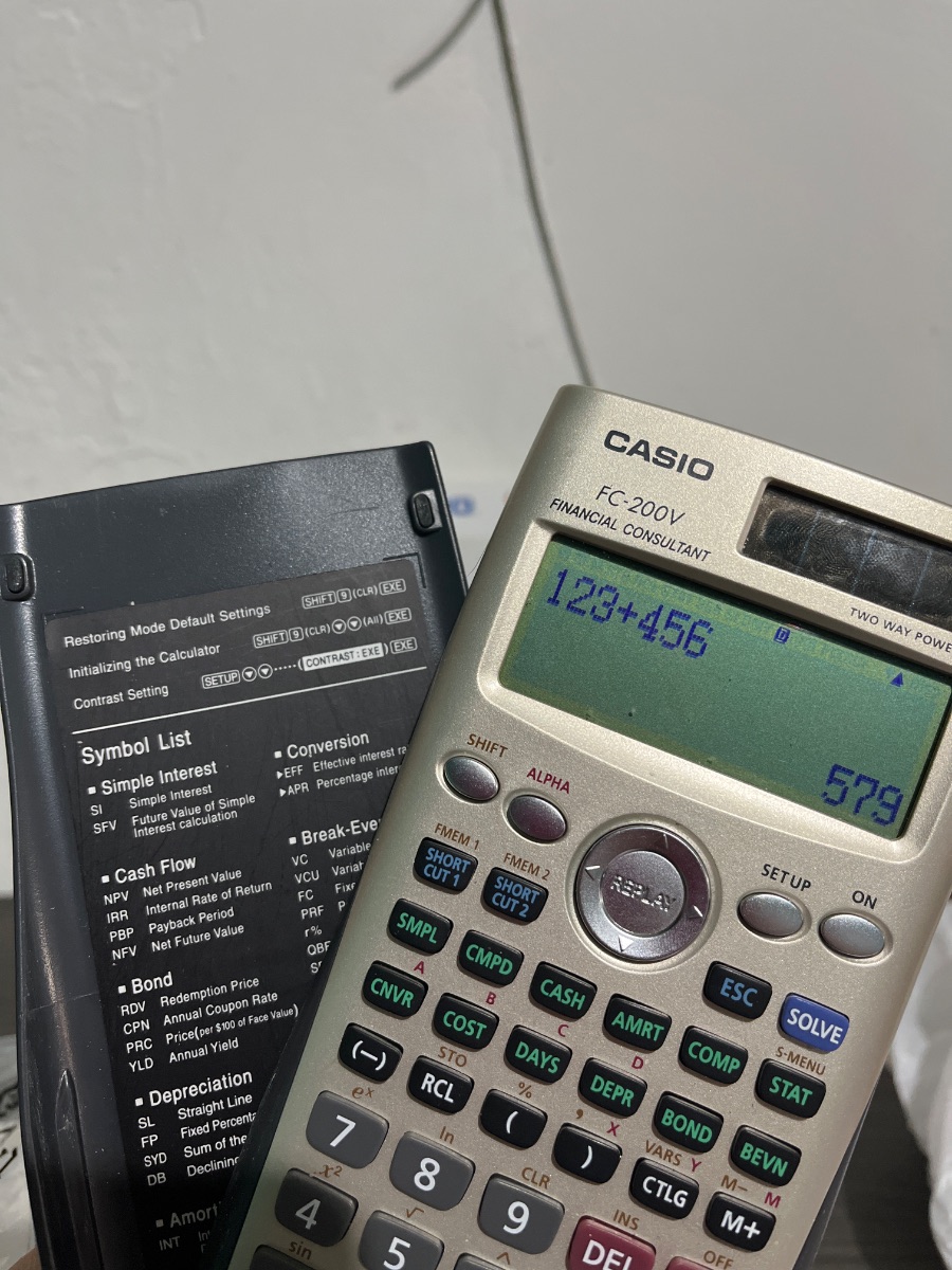 Calculadora financiera casio fc-200v