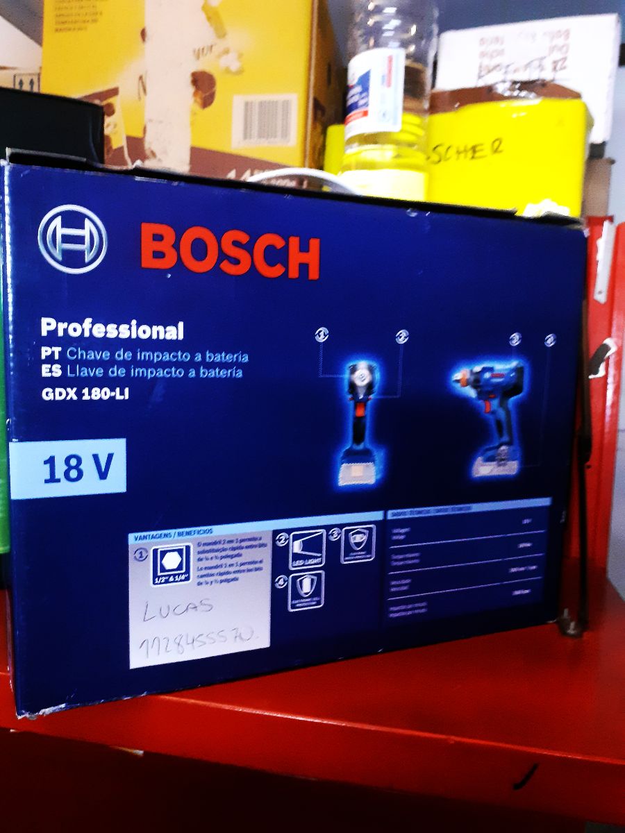 taladro de IMPACTO BOSCH GDX 180 LI- CON CAJA-CARGADOR -2 baterias