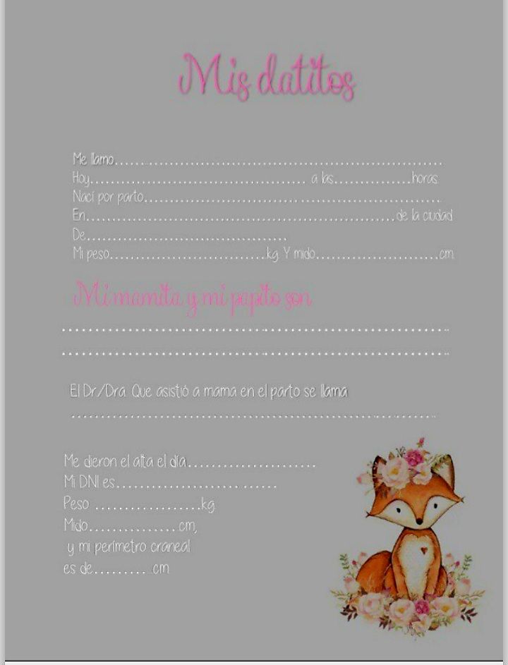 Agenda pediátrica imprimible