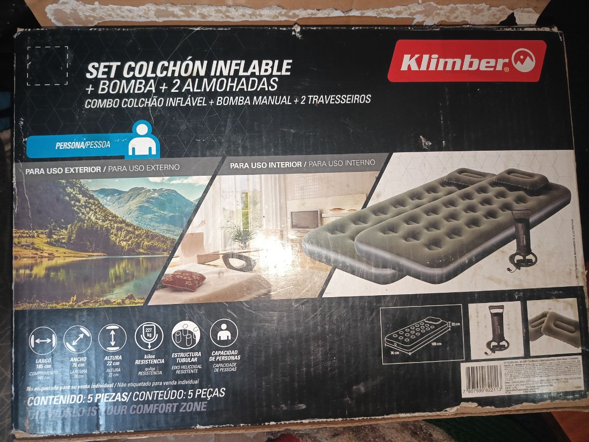 Set de colchones inflables con sus almohadas e incluye el inflador