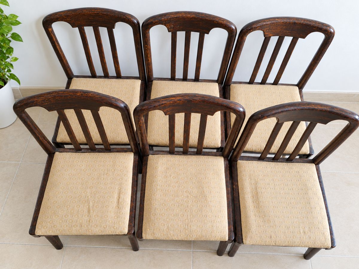 Juego de Comedor 6 Sillas de Madera Tapizado