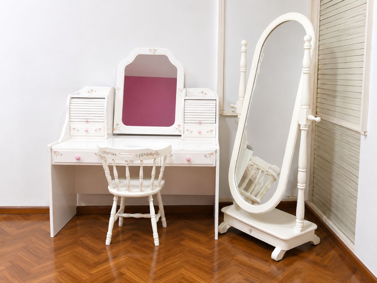 Juego Dormitorio Completo Para Niña Vintage 6 Piezas color blanco